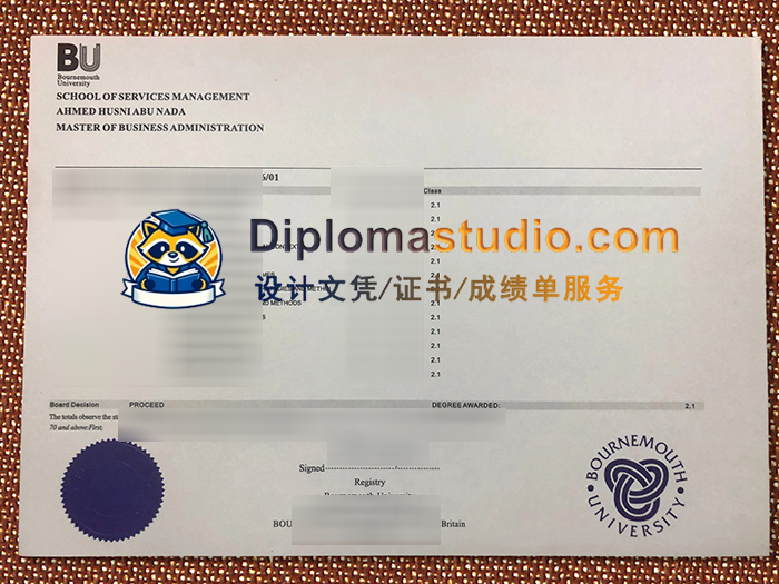 伯恩茅斯大学成绩单, Bournemouth University Transcript
