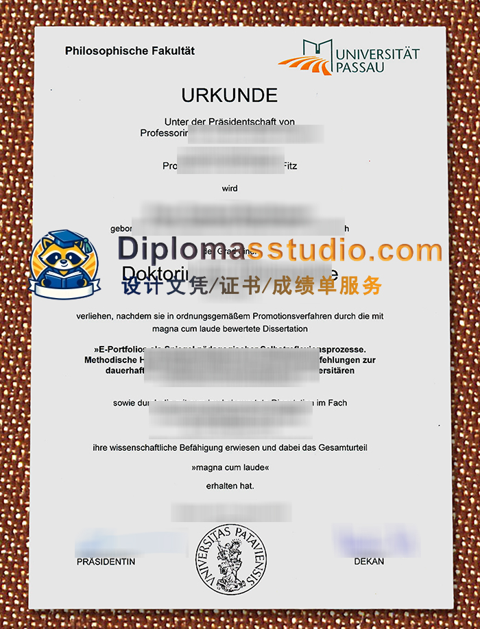 帕绍大学文凭, Universität Passau Urkunde